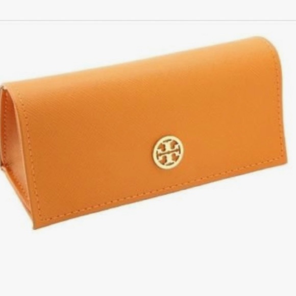 Tory Burch Other - Tory Burch New Orange Grain Gold Logo Eyewear Sunglass Case Holder old money